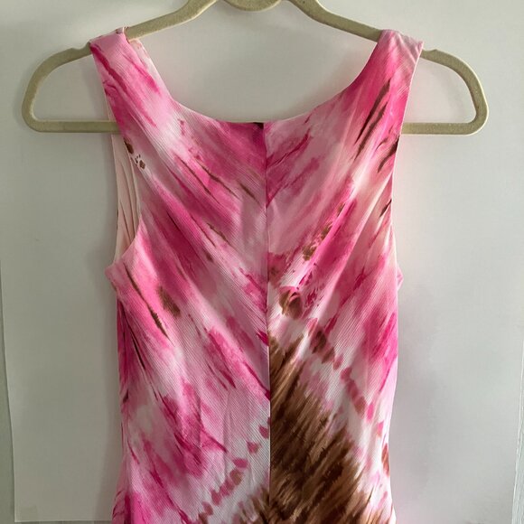 JOSEPH RIBKOFF Multicolored Pink Brown & White Dress Size 8 Ruffle Layer Look. - Picture 8 of 10